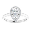 14K White Gold 8x5 mm Pear Halo-Style Engagement Ring Mounting