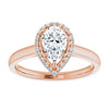 14K Rose Gold 8x5 mm Pear Halo-Style Engagement Ring Mounting
