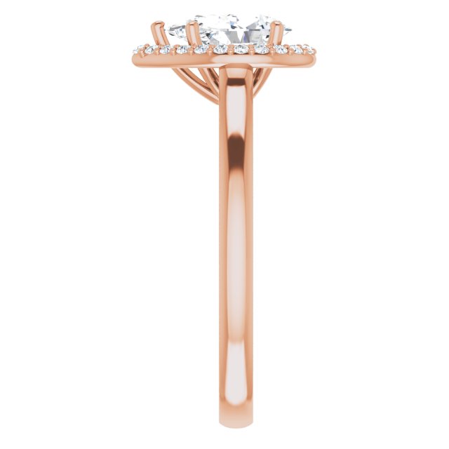 14K Rose Gold 8x5 mm Pear Halo-Style Engagement Ring Mounting