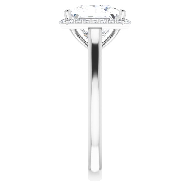14K White Gold 8 mm Square Halo-Style Engagement Ring Mounting