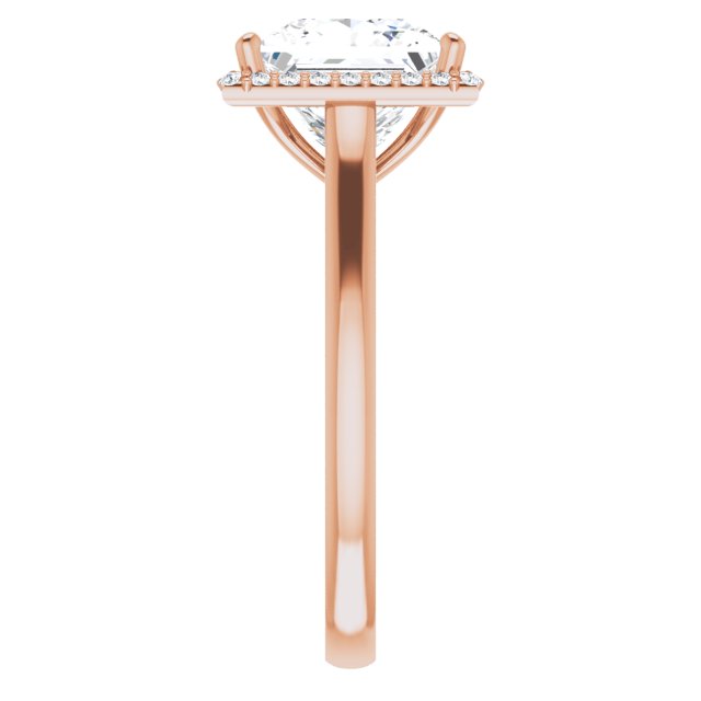 14K Rose Gold 8 mm Square Halo-Style Engagement Ring Mounting