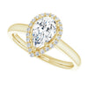 14K Yellow Gold 8x5 mm Pear Halo-Style Engagement Ring Mounting