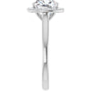 14K White Gold 8 mm Cushion Halo-Style Engagement Ring Mounting