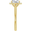14K Yellow Gold 8 mm Cushion Halo-Style Engagement Ring Mounting