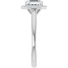 14K White Gold 7 mm Asscher Halo-Style Engagement Ring Mounting