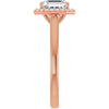 14K Rose Gold 7 mm Asscher Halo-Style Engagement Ring Mounting