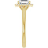 14K Yellow Gold 7 mm Asscher Halo-Style Engagement Ring Mounting