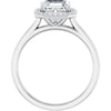 14K White Gold 7 mm Asscher Halo-Style Engagement Ring Mounting