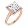 14K Rose Gold 8 mm Square Halo-Style Engagement Ring Mounting