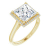 14K Yellow Gold 8 mm Square Halo-Style Engagement Ring Mounting