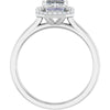 14K White Gold 8x6 mm Emerald Halo-Style Engagement Ring Mounting