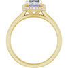 14K Yellow Gold 8x6 mm Emerald Halo-Style Engagement Ring Mounting