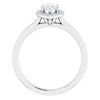 14K White Gold 8x5 mm Pear Halo-Style Engagement Ring Mounting