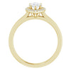 14K Yellow Gold 8x5 mm Pear Halo-Style Engagement Ring Mounting