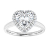 14K White Gold 8x8 mm Heart Halo-Style Engagement Ring Mounting