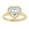 14K Yellow Gold 8x8 mm Heart Halo-Style Engagement Ring Mounting