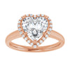 14K Rose Gold 8x8 mm Heart Halo-Style Engagement Ring Mounting