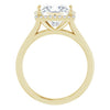14K Yellow Gold 8 mm Square Halo-Style Engagement Ring Mounting