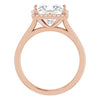14K Rose Gold 8 mm Square Halo-Style Engagement Ring Mounting