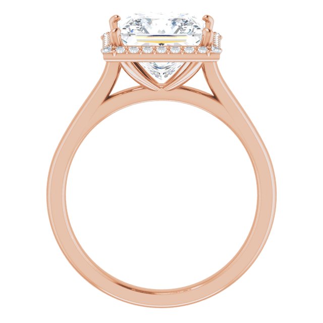 14K Rose Gold 8 mm Square Halo-Style Engagement Ring Mounting