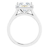14K White Gold 8 mm Square Halo-Style Engagement Ring Mounting