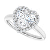 14K White Gold 8x8 mm Heart Halo-Style Engagement Ring Mounting