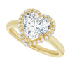 14K Yellow Gold 8x8 mm Heart Halo-Style Engagement Ring Mounting