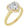 14K Yellow Gold 8x8 mm Heart Halo-Style Engagement Ring Mounting