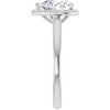 14K White Gold 8x8 mm Heart Halo-Style Engagement Ring Mounting
