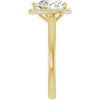 14K Yellow Gold 8x8 mm Heart Halo-Style Engagement Ring Mounting
