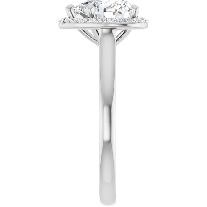14K White Gold 8x8 mm Heart Halo-Style Engagement Ring Mounting