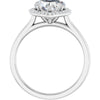 14K White Gold 8x8 mm Heart Halo-Style Engagement Ring Mounting