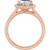 14K Rose Gold 8x8 mm Heart Halo-Style Engagement Ring Mounting