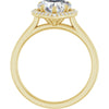 14K Yellow Gold 8x8 mm Heart Halo-Style Engagement Ring Mounting