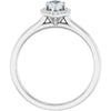 14K White Gold 8x4 mm Marquise Halo-Style Engagement Ring Mounting