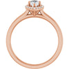 14K Rose Gold 8x4 mm Marquise Halo-Style Engagement Ring Mounting