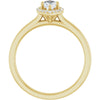 14K Yellow Gold 8x4 mm Marquise Halo-Style Engagement Ring Mounting