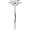 14K White Gold 8x4 mm Marquise Halo-Style Engagement Ring Mounting