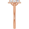 14K Rose Gold 8x4 mm Marquise Halo-Style Engagement Ring Mounting