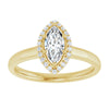 14K Yellow Gold 8x4 mm Marquise Halo-Style Engagement Ring Mounting