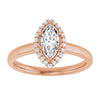 14K Rose Gold 8x4 mm Marquise Halo-Style Engagement Ring Mounting