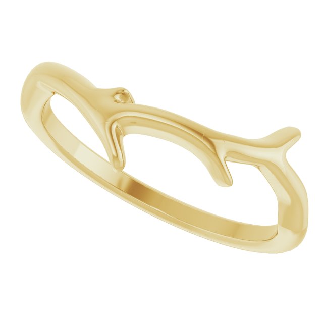 Branch Contour Stackable Band — 14K Yellow Gold