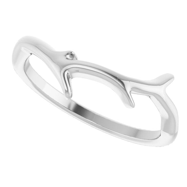 Branch Contour Stackable Band — 10K X1 White Gold