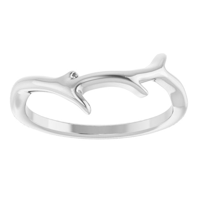 Branch Contour Stackable Band — 10K White Gold