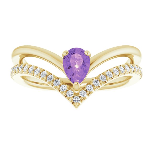Natural Amethyst | Pear | 6 x 4mm