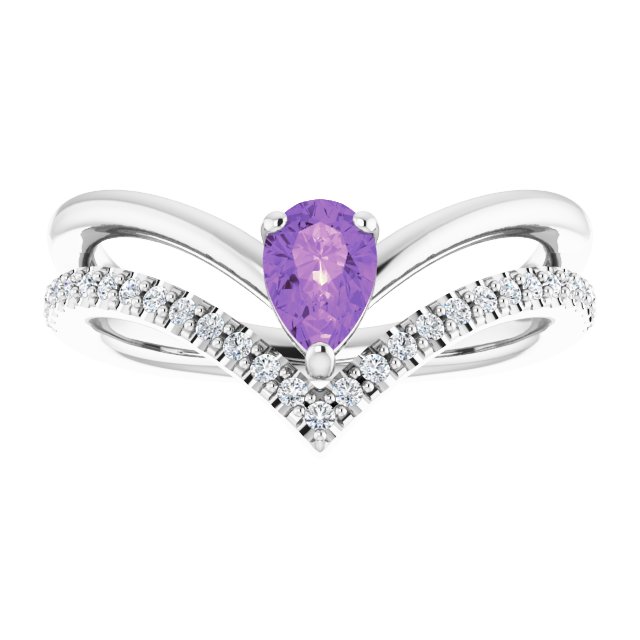 Natural Amethyst | Pear | 6 x 4mm