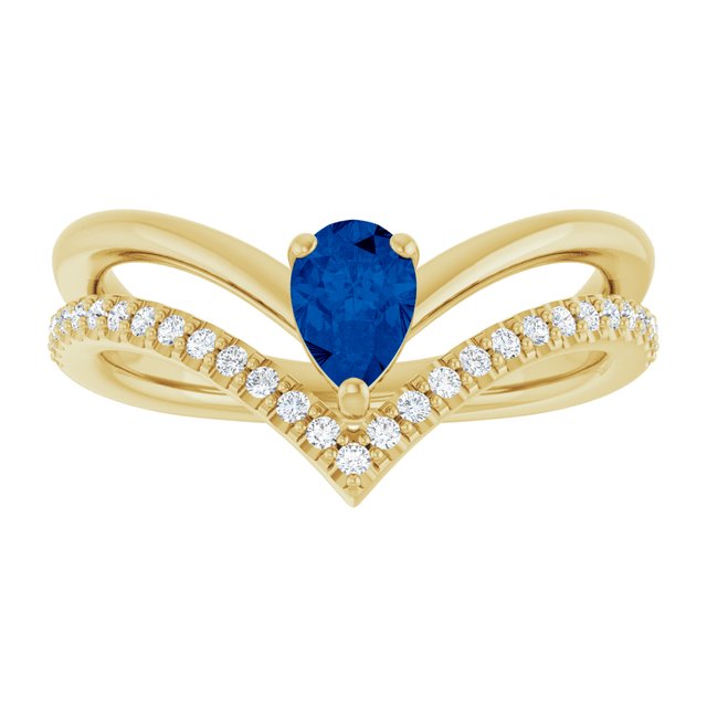 Lab-Grown Blue Sapphire | Pear | 6 x 4mm