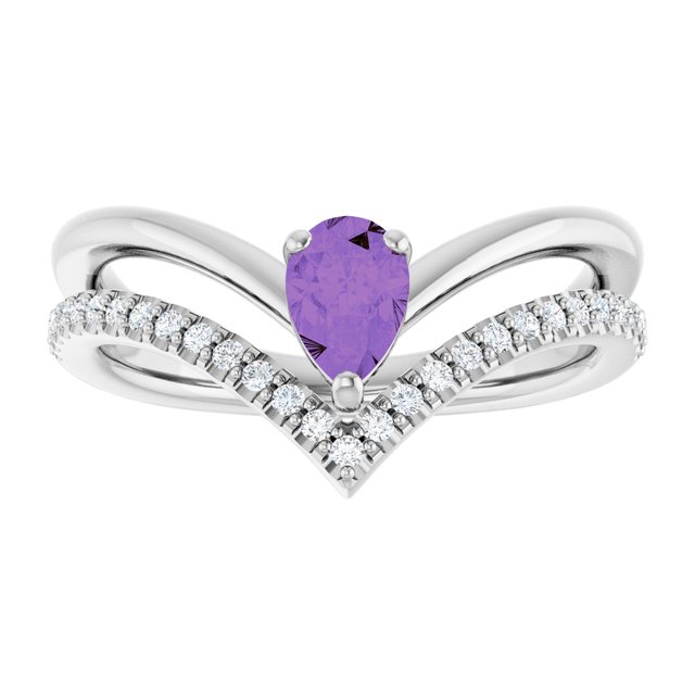 Natural Amethyst | Pear | 6 x 4mm