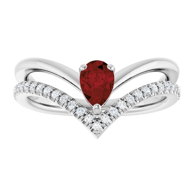 Natural Mozambique Garnet | Pear | 6 x 4mm