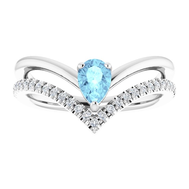 Natural Aquamarine | Pear | 6 x 4mm